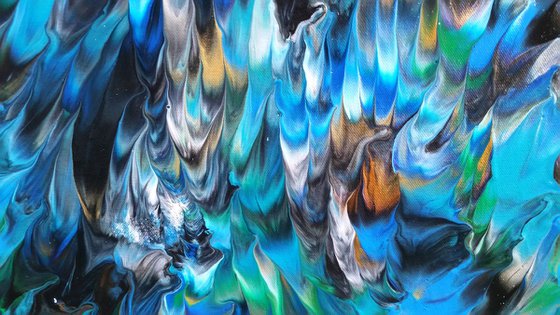 Ocean Life, Over-sized Statement Piece, Abstract Painting