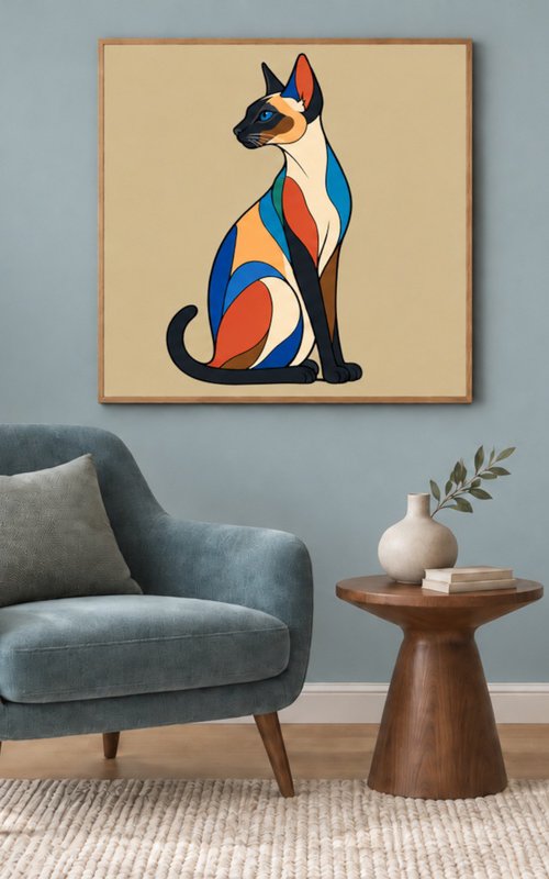 Colorful Siamese Cat #09 by Marina Krylova