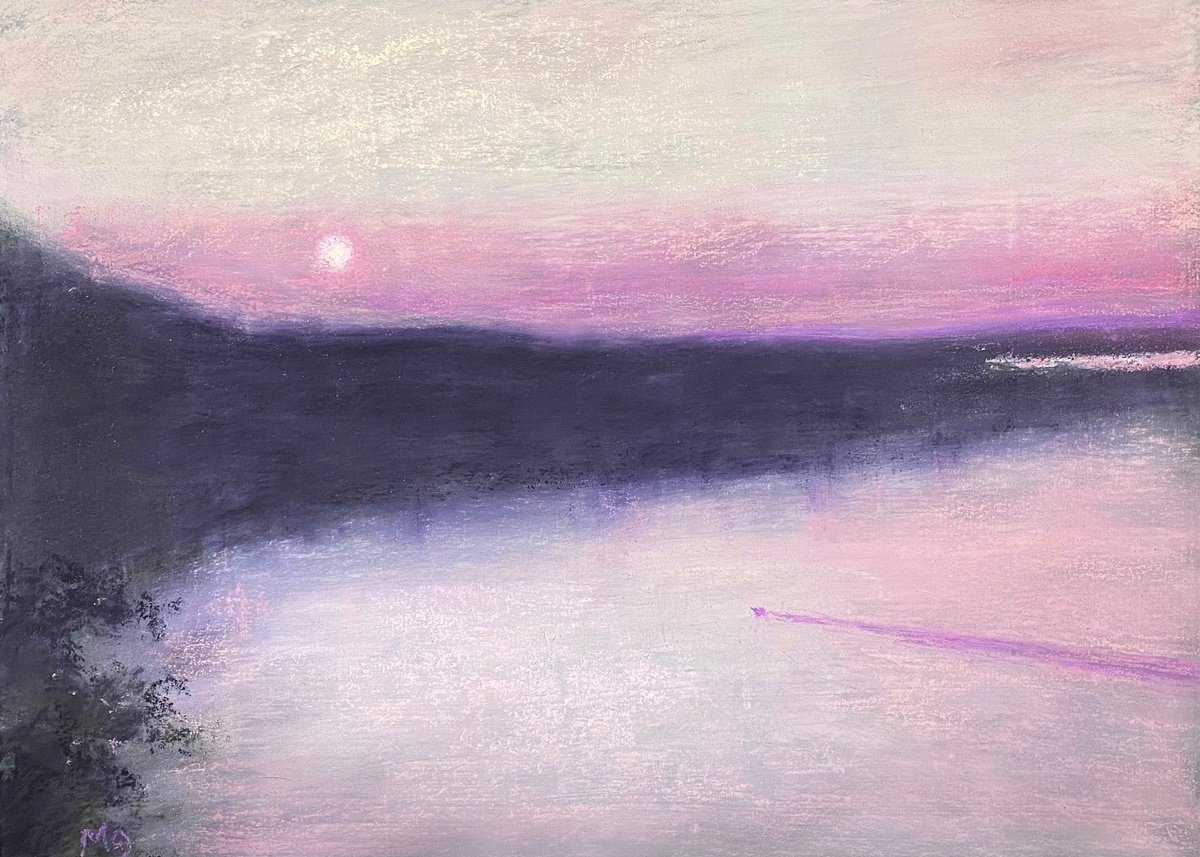Painting , Serene Sunset By Michael Gillespie, 12 X 9, Artwork For Sale On Artfinder
