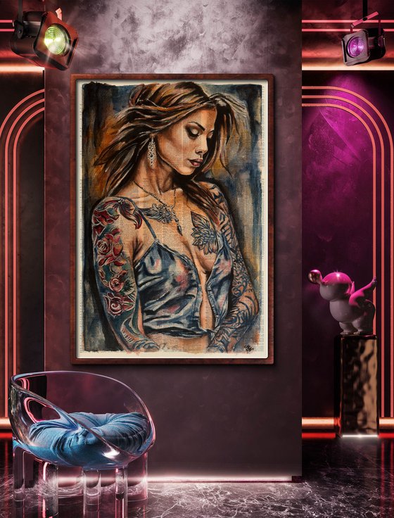 Girl with a Floral Tattoo