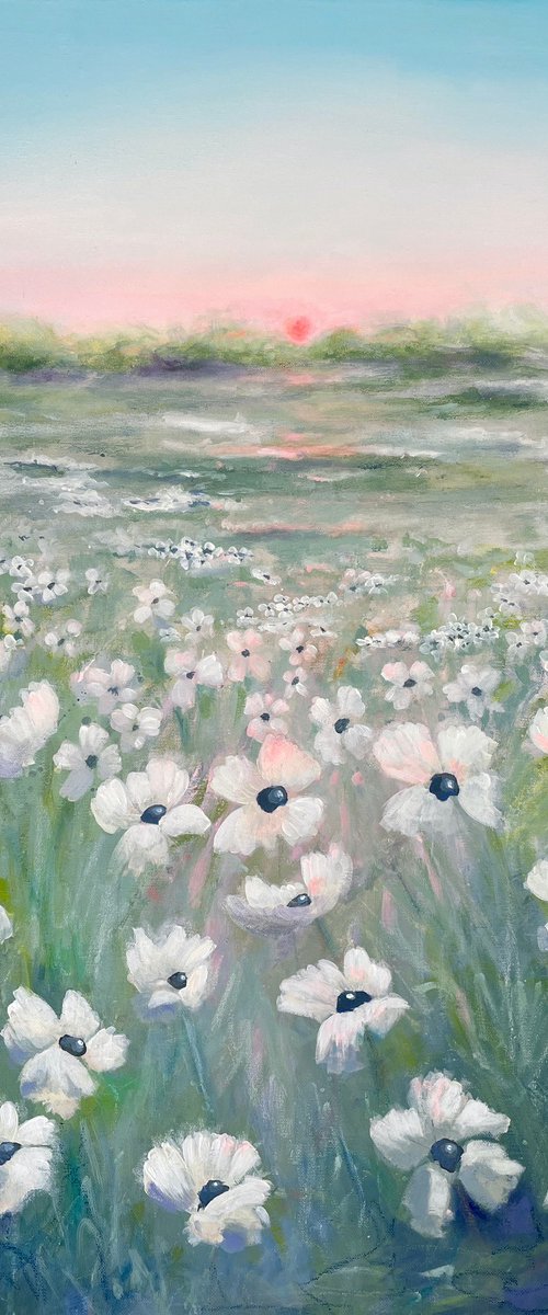 White poppy meadow by Emma Sian Pritchard