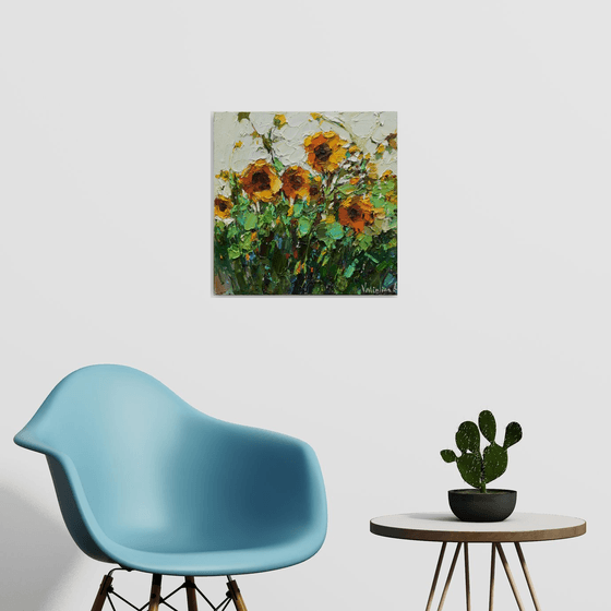 Sunflowers  Original Impasto Oil painting