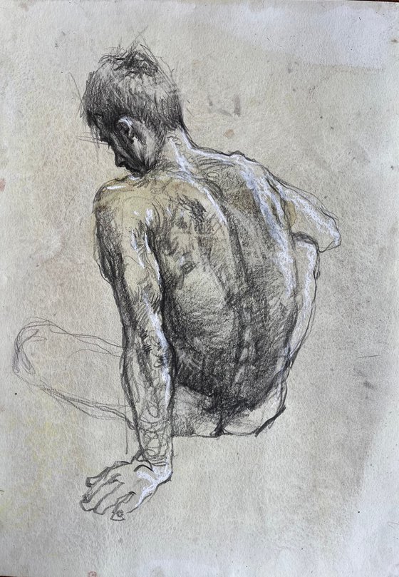 Sketch portrays a male figure