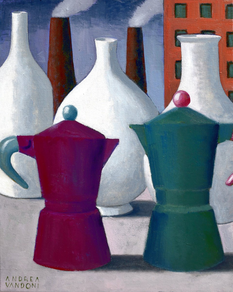 Expressive Still Life Oil Painting By Andrea Vandoni, 16 X 20, Italian Composition -3, Original Artwork