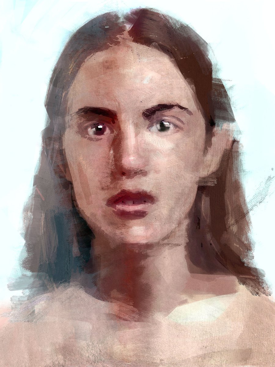 Impressionistic Portrait Acrylic Painting By Dario Moschetta, 24 X 31, Portrait 424.2020, Original Artwork