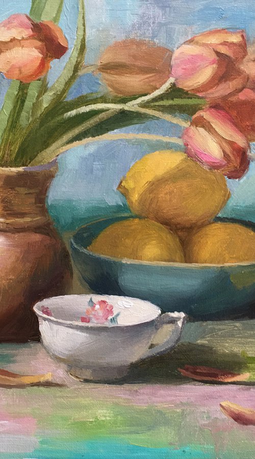 Still Life with Tulips by Ling Strube