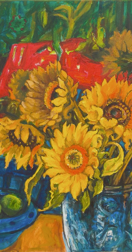 Sunflowers Lemon and Limes by Patricia Clements