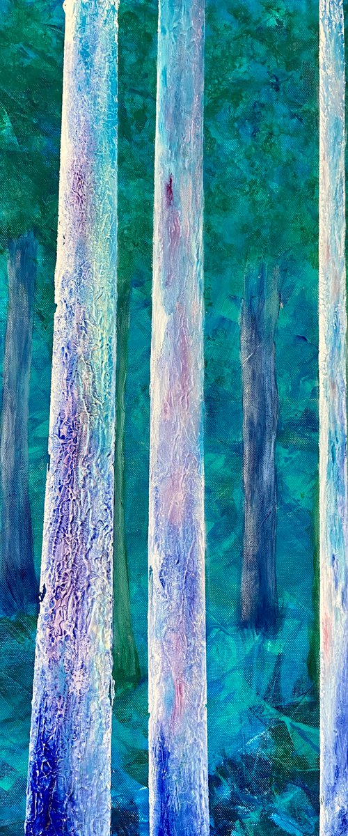 Moonlit forest by Heather Matthews