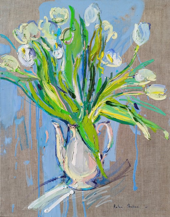 White tulips and melodic mood