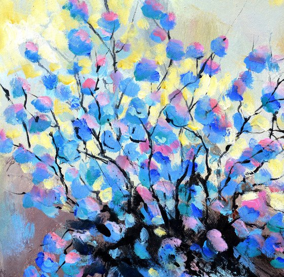 Blue pink still life