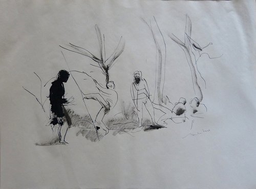 Games in the nature, 29x40 cm by Frederic Belaubre