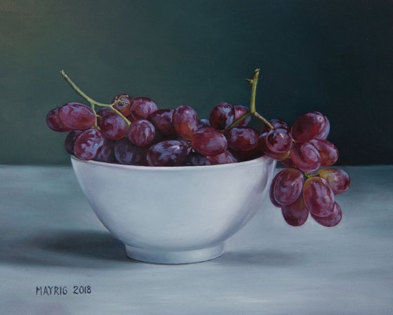 Red Grapes (Original Oil Painting)