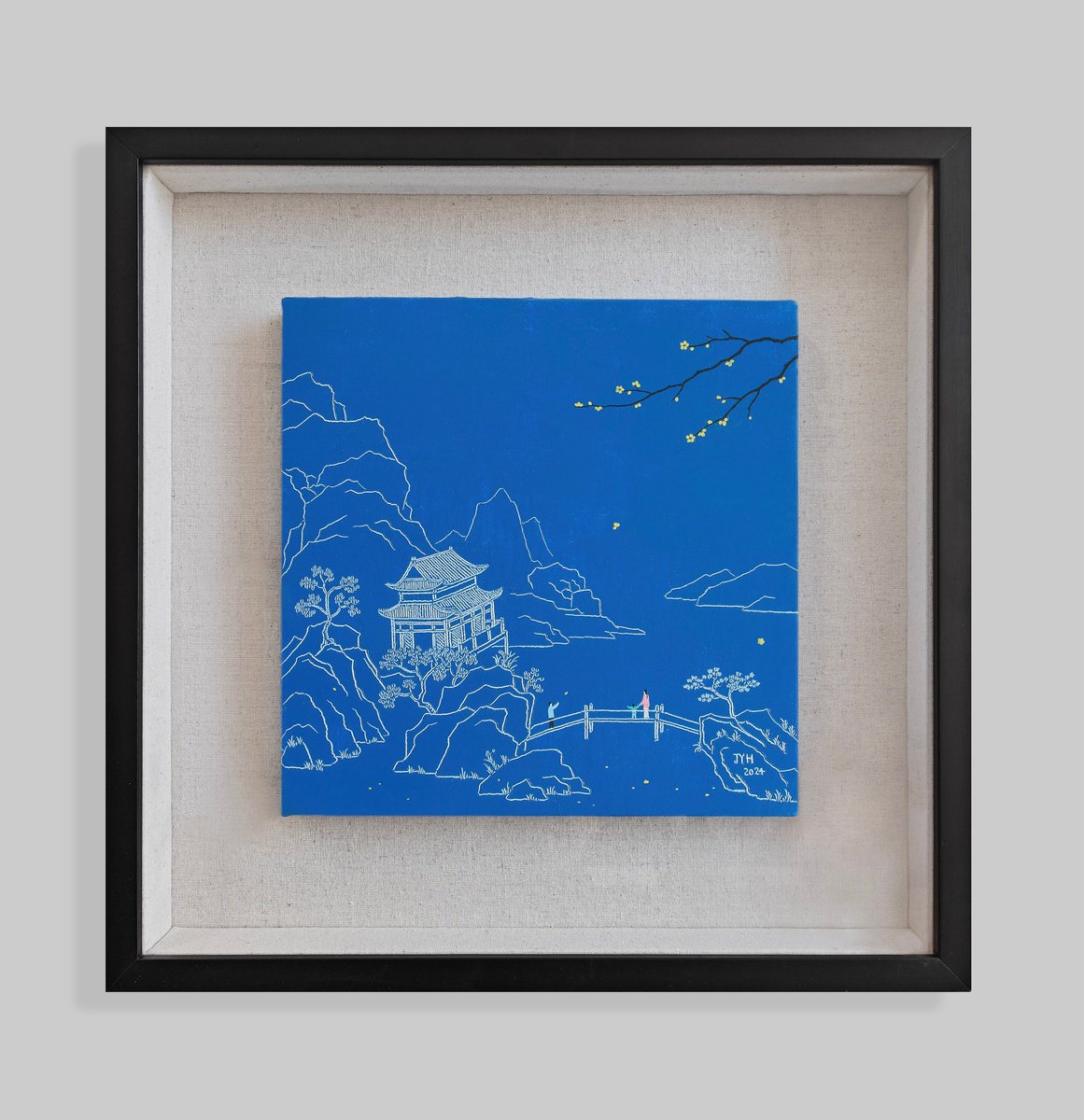 Urban And Pop Landscape Oil Painting By Yuan Hua Jia, 18 X 18", Tour ( Original ), Original Artwork