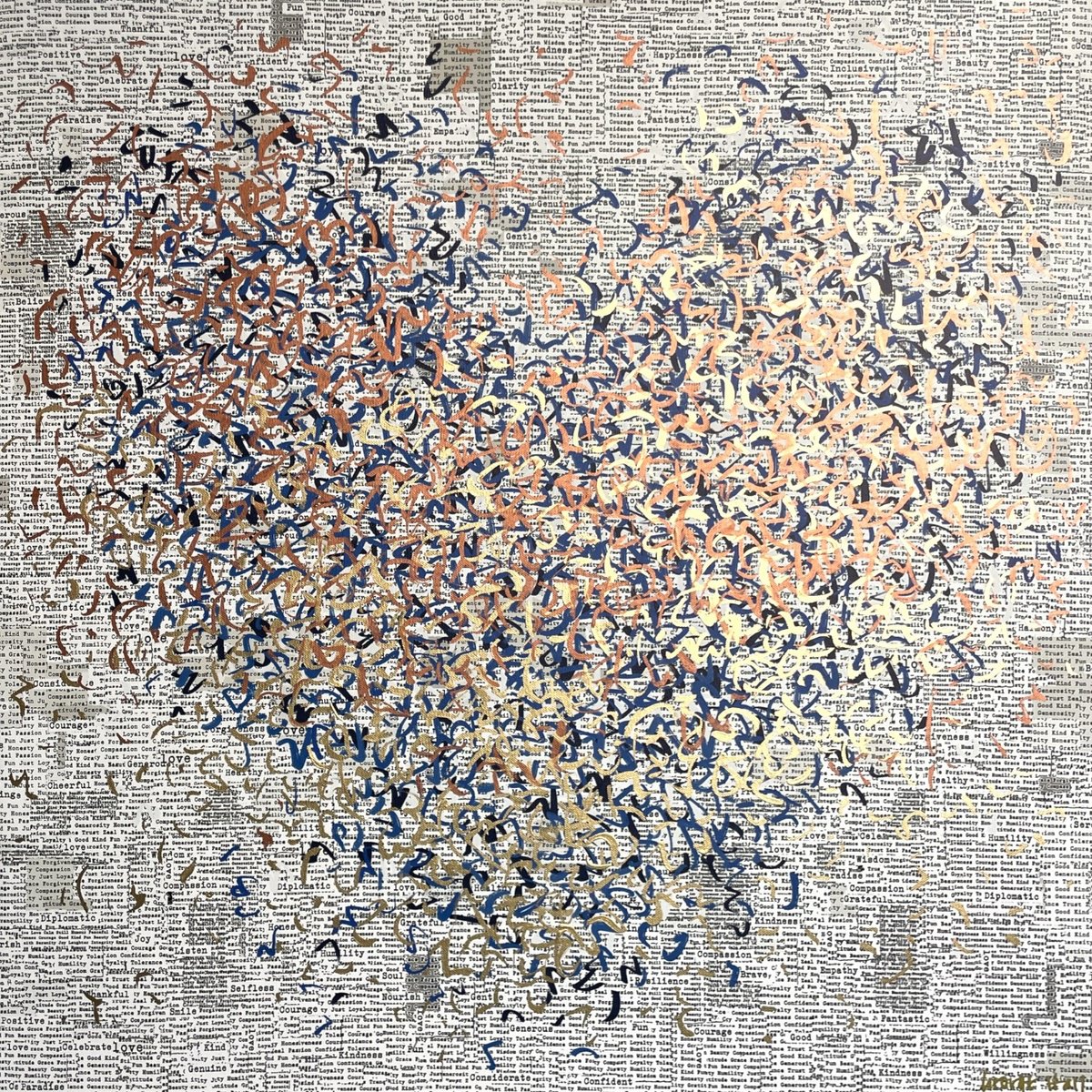 Impressionistic Abstract Painting By George Hall, 30 X 30, Wise Optimist B, Original Artwork