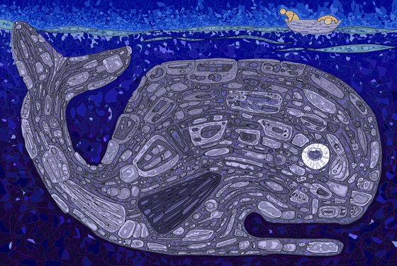 GREAT GREY WHALE large canvas