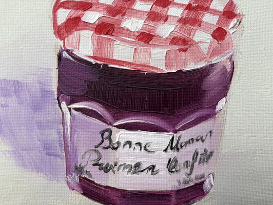 Jam in the small glass jar