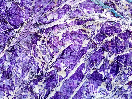 Violet cityscape (n.232) - abstract cityscape - 90 x 75 x 2,50 cm - ready to hang - acrylic painting on stretched canvas