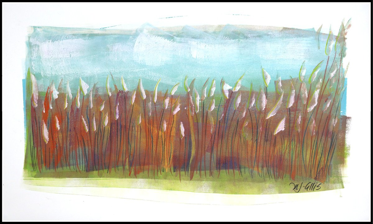 Impressionistic Landscape Limited Edition Print By Mariann Johansen-Ellis, 22 X 13", Turning Colors, Original Artwork