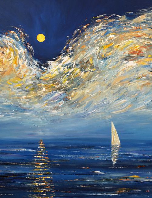 Early Moonlight Sailing L 2 by Peter Nottrott