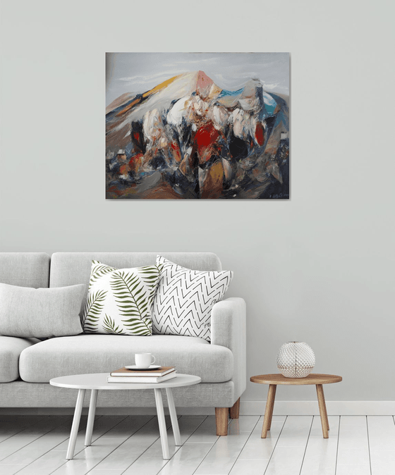Abstraction(100x80cm, oil painting, palette knife)