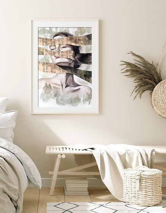 Surrealistic Feminine Portrait Collage