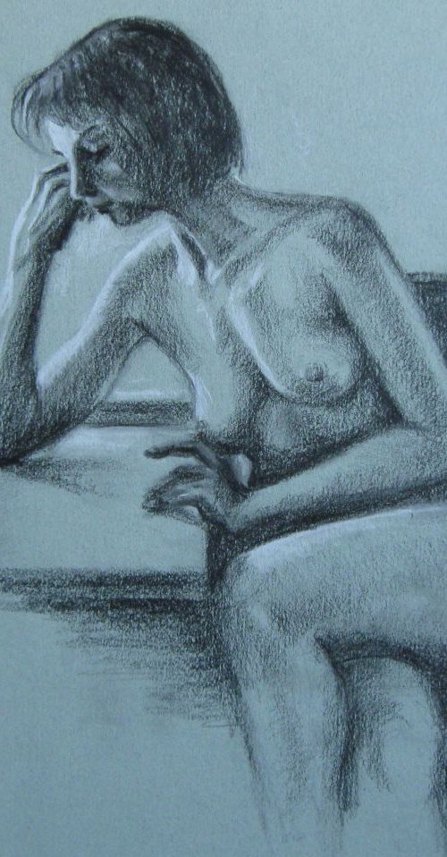 Seated nude 2 by Elena Oleniuc