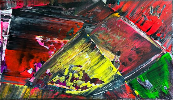 "Looney Tunes" - Original PMS Abstract Acrylic Painting On Canvas - 28" x 16"