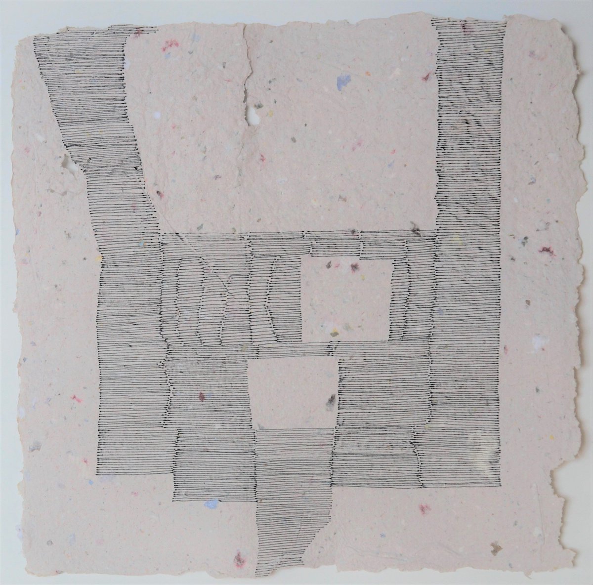 Geometric Abstract Ink Drawing By Anna Jannack, 12 X 12, Precarious Situation Vi, Original Artwork