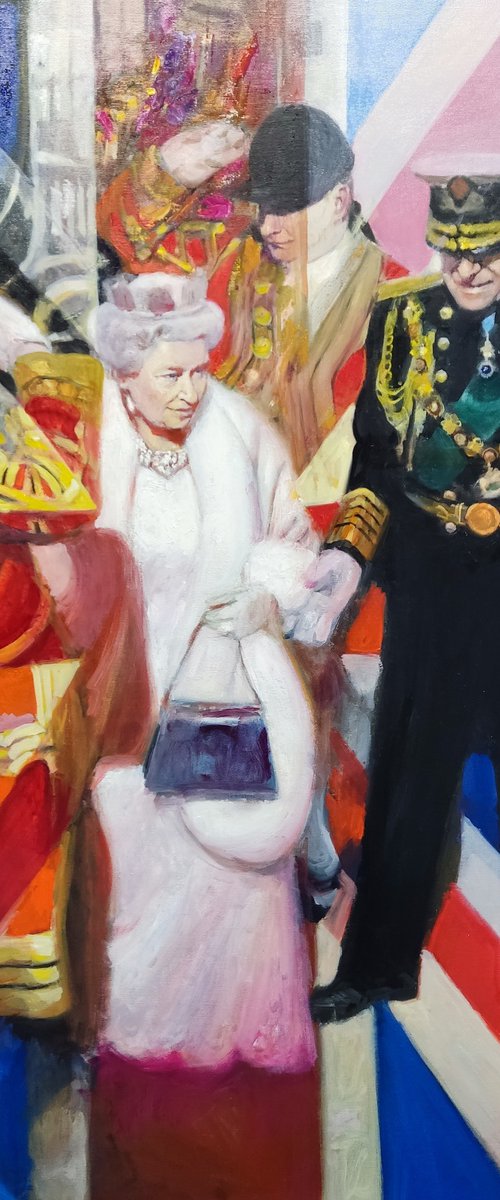 The Queen Elizabeth II with her husband Prince Phillip by HELINDA (Olga Müller)