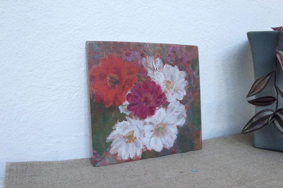 Summer Flowers 2014, acrylic on wood, 17 x 18 cm