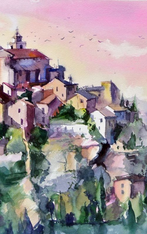 A Sunset in Gordes by Ksenia Astakhova