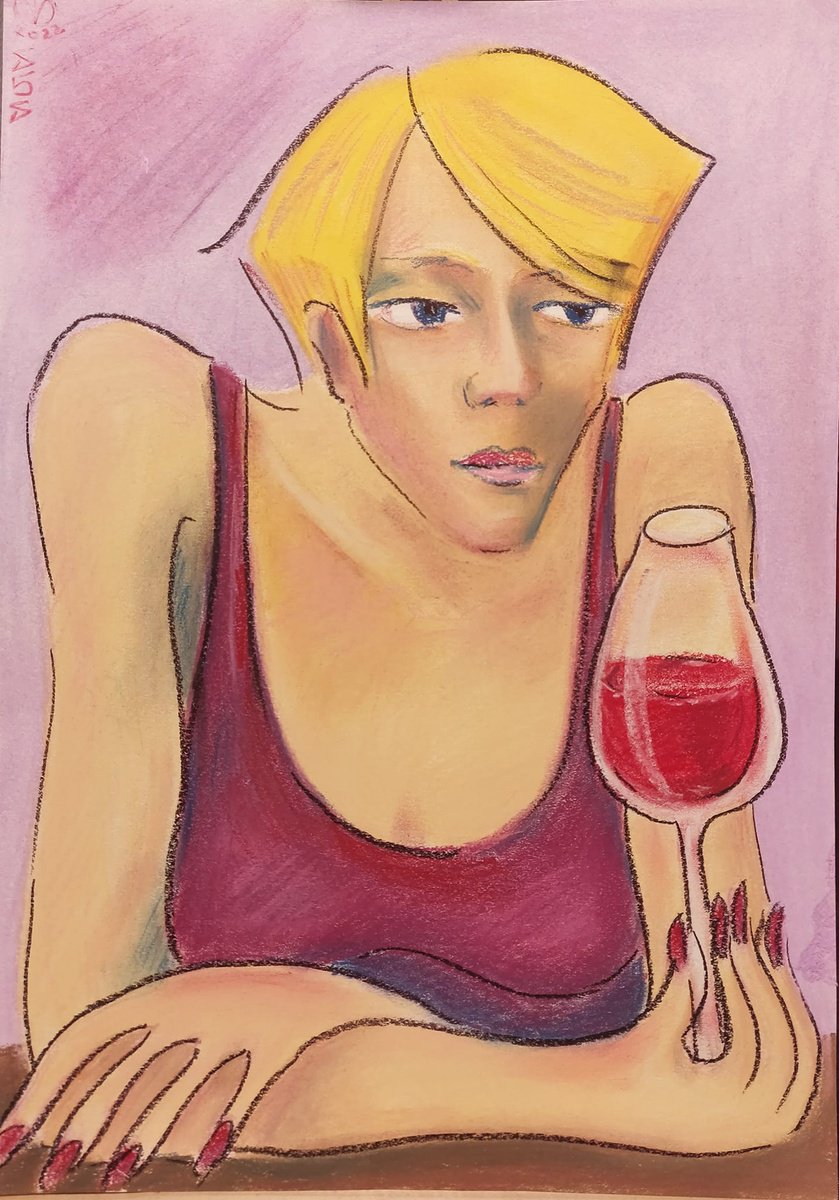 Glass of Wine by Vio Valova