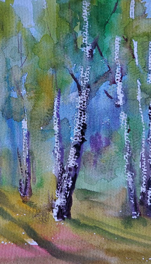 Spring in the birches by Boris Serdyuk