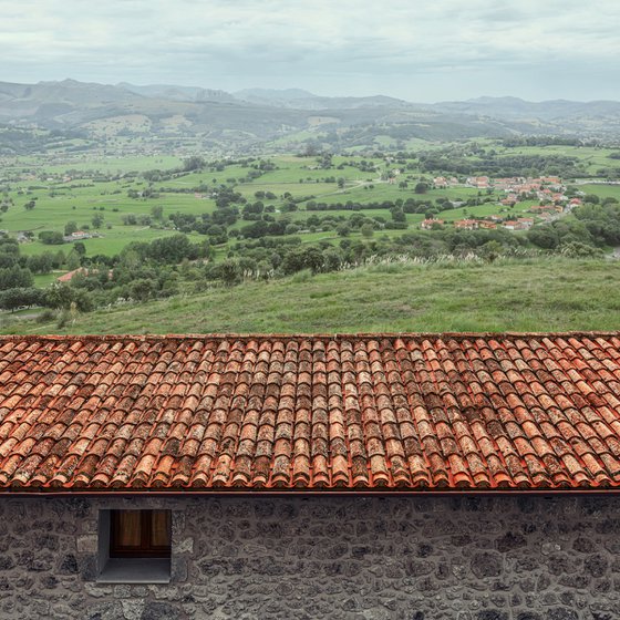 Behind the house