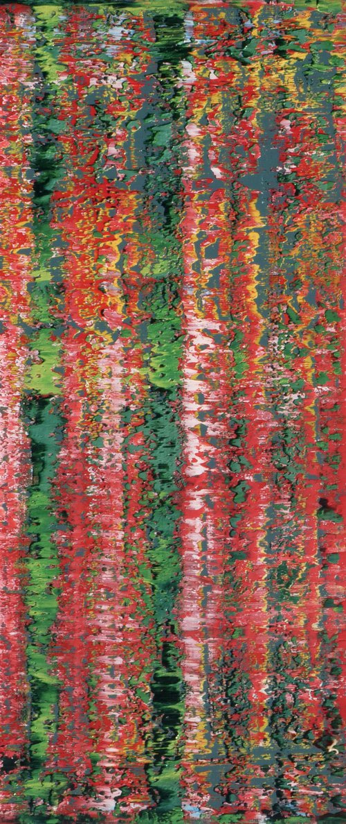 50x50 cm Red Green Abstract Painting Original Oil Painting Canvas Art by Vadim Shamanov