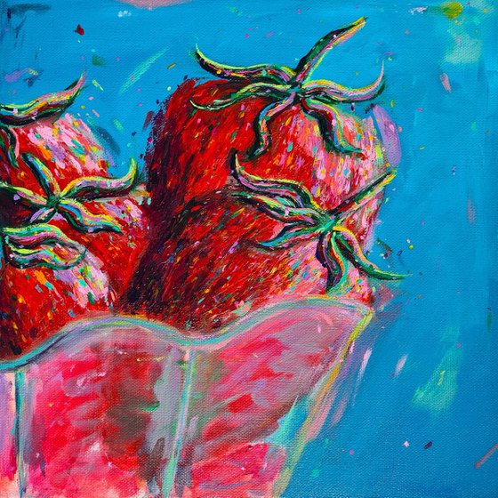 Strawberries in a Glass Bowl
