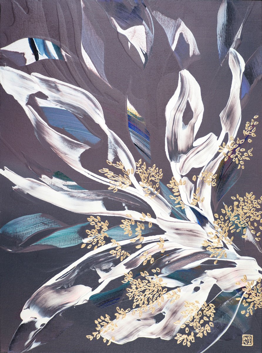 Abstract Acrylic Painting By Novi Lim, 20 X 25", Chypre Cafe, Original Artwork