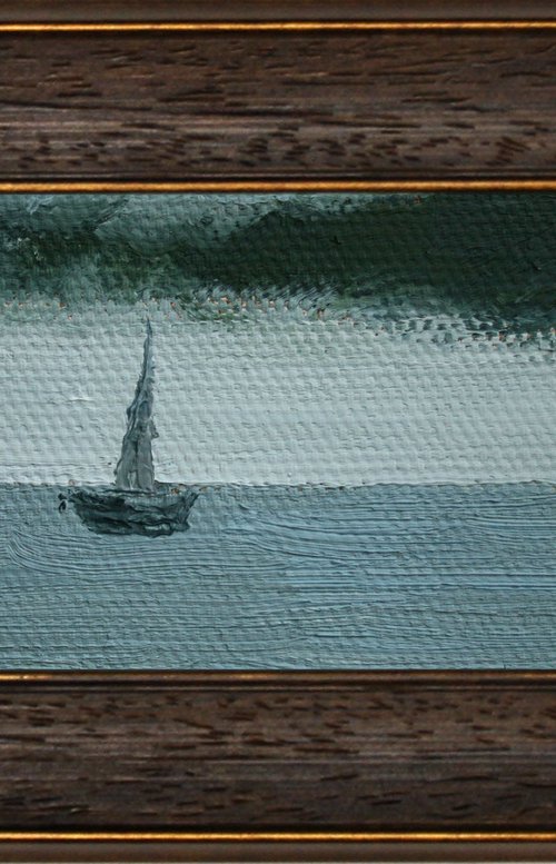 Seascape... framed / FROM MY A SERIES OF MINI WORKS / ORIGINAL OIL PAINTING by Salana Art Gallery
