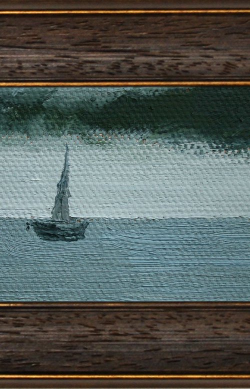 Seascape... framed / FROM MY A SERIES OF MINI WORKS / ORIGINAL OIL PAINTING by Salana Art