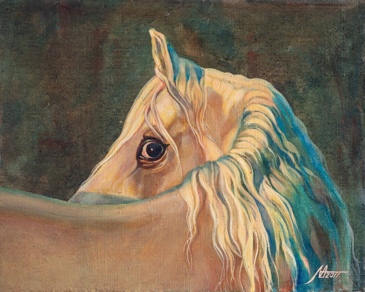 Photorealistic Animal Oil Painting By Alona Lesnichenko, 22 X 18, Gaze, Original Artwork