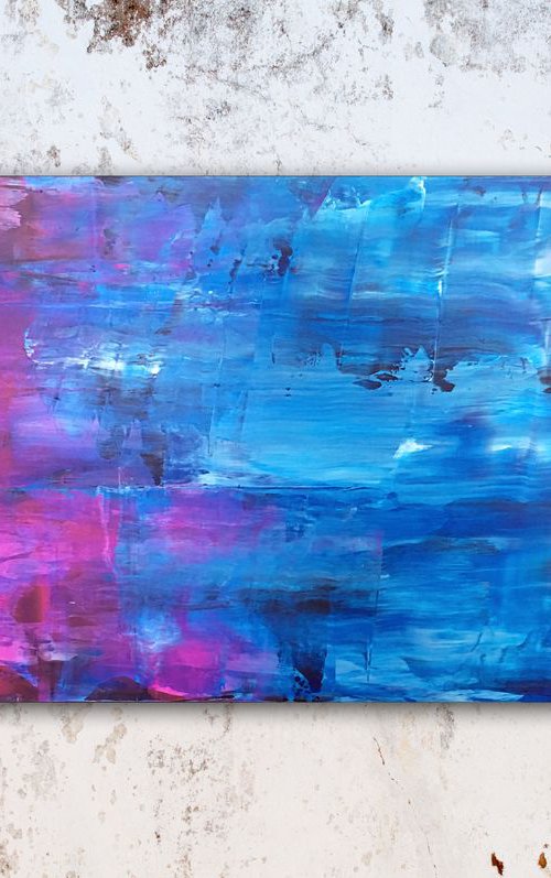 "Washing Away" - FREE USA SHIPPING - Original Large PMS Acrylic Painting On Board - 48 x 24 inches by Preston M. Smith (PMS)