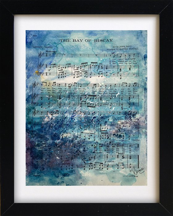 The Bay of Biscay - seascape on sheet music