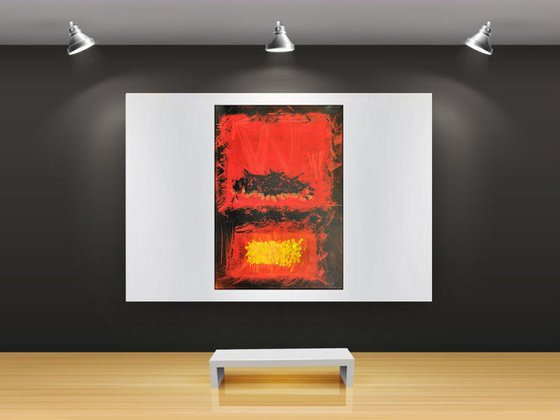 Abstract Experience 4  - abstract acrylic painting on paper wall art modern art FREE SHIPPING