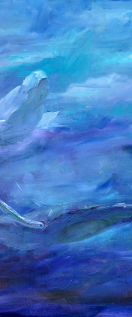 OCEAN OF POWERS.  large oil  70X100 by Beata van Wijngaarden