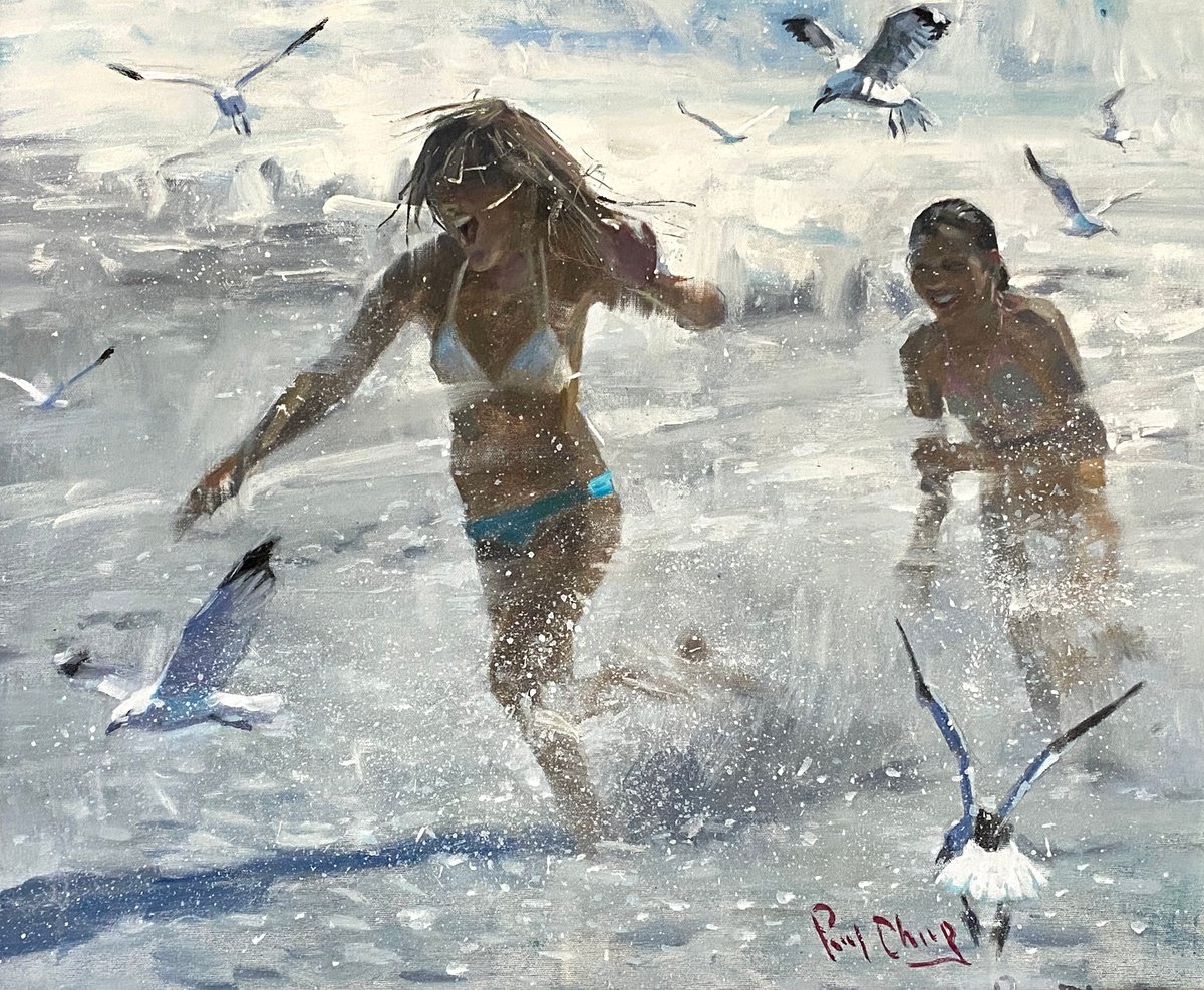 Beach Girls No. 23 By Paul Cheng, 24 X 20, Artwork For Sale On Artfinder