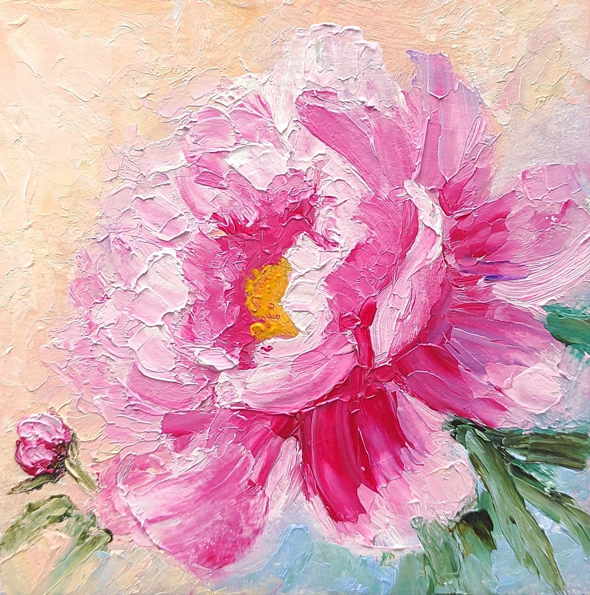 Pink Peony miniature by Yulia Berseneva