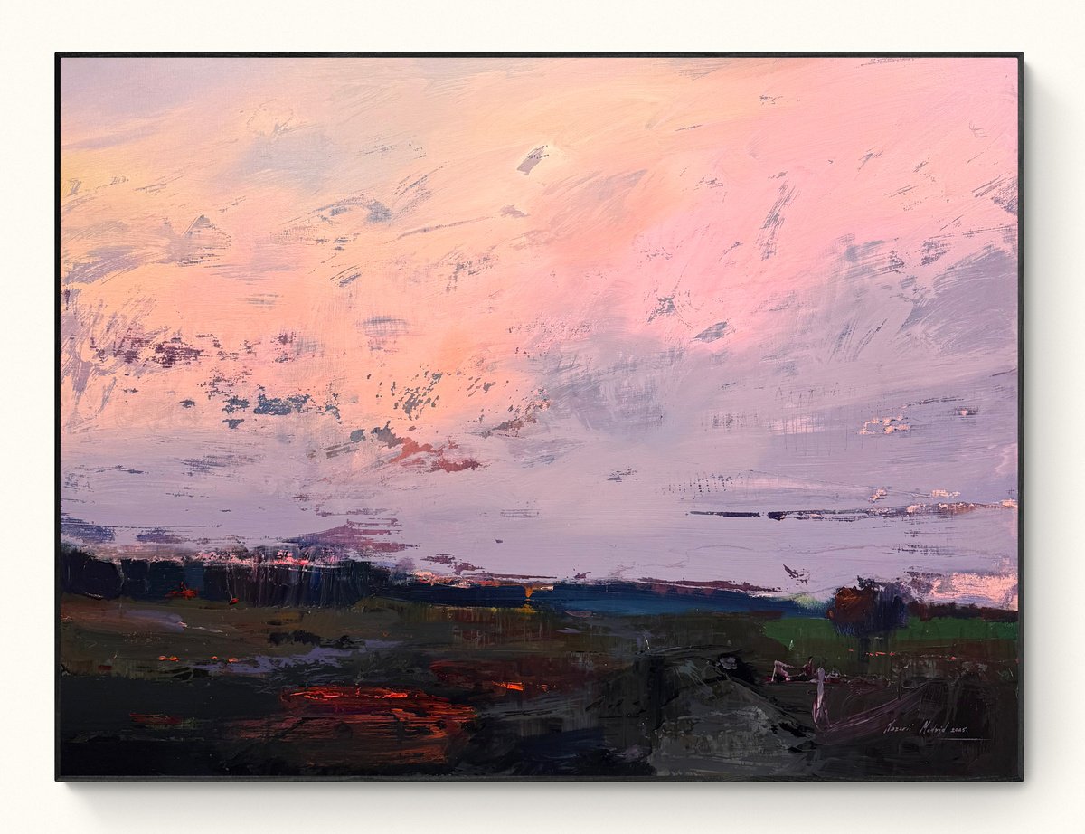 Abstract Acrylic Painting By Nazarii Medvid, 47 X 35", Depth Of Nature 399, Original Artwork