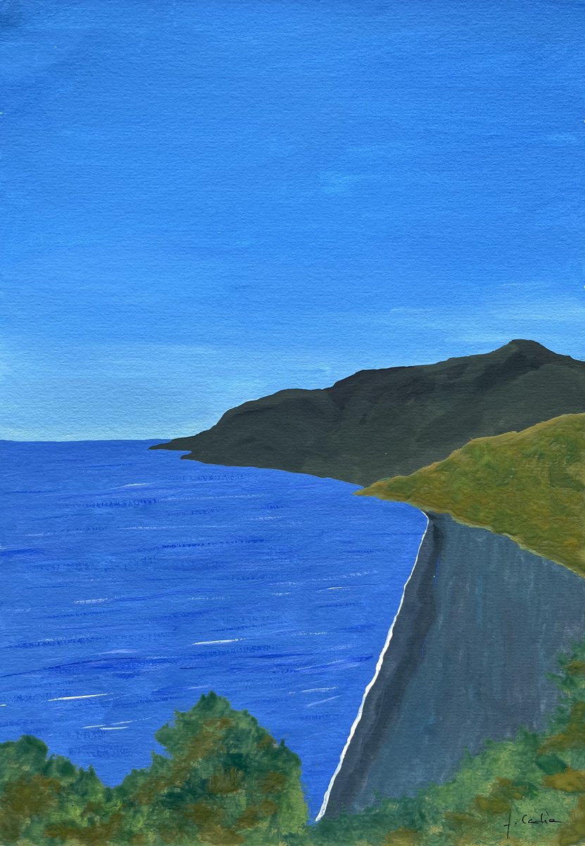 Painting , Nonza By Cadiou Frederic, 9 X 13, Artwork For Sale On Artfinder