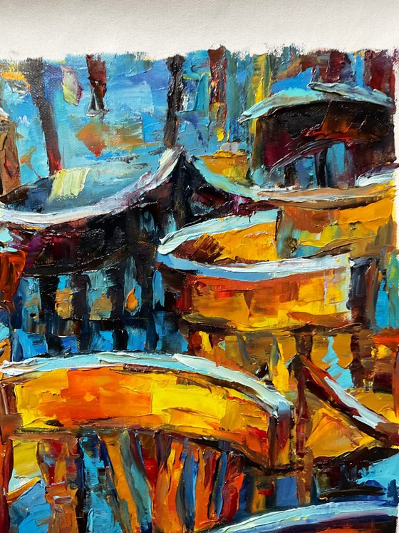 Cafe after the rain. Street