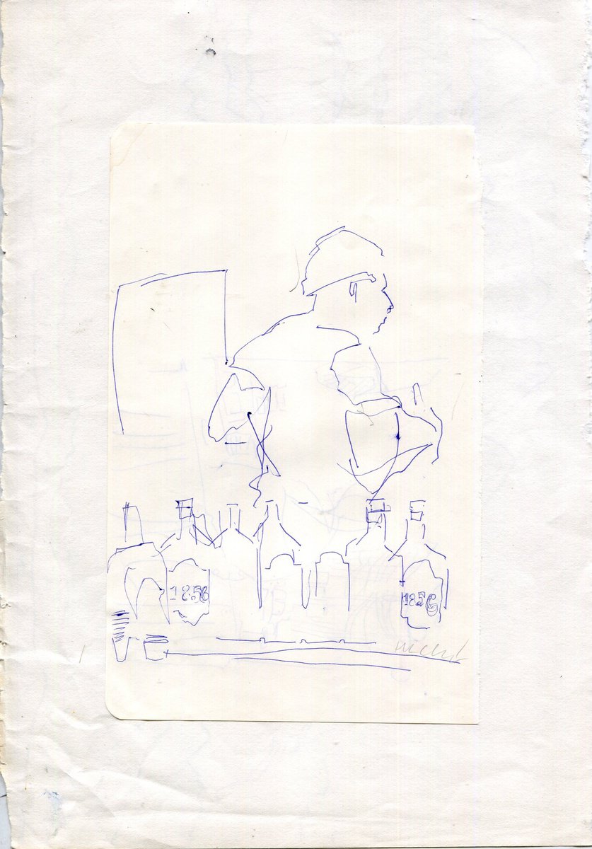 The Barman, sketch by Hannah Clark